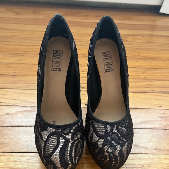 Mix No. 6 Black Lace Platform Heels - Picture 6 of 6